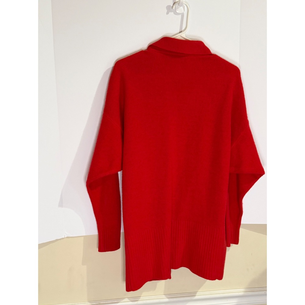 John Weitz Vintage Red Lambswool Angora Blend Collared Button Hem Cardigan M - Picture 8 of 10